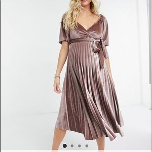 Brand New Maternity velvet midi dress